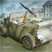 Load image into Gallery viewer, WW2 Kübelwagen typ 82 Camo2 Dunkelgelb – BMW R75 Dunkelgelb Sidecar
