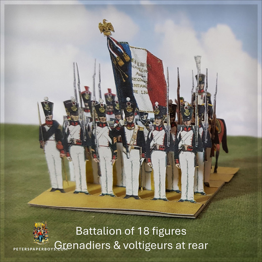 NapFlat France: Line Infantry in Trousers, 1812-15 (18 figures per battalion including eagle)