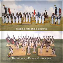 Load image into Gallery viewer, NapFlat France: Line Infantry in Trousers, 1812-15 (15 figures per company, separate eagle)