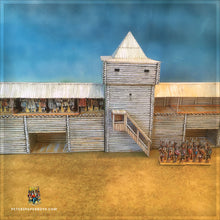 Load image into Gallery viewer, RUS Russian Wooden Fortifications Buildings 28mm