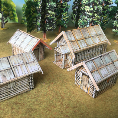 Russian village small houses